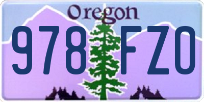 OR license plate 978FZO