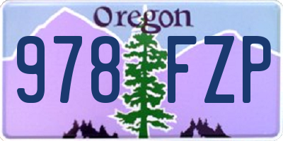 OR license plate 978FZP