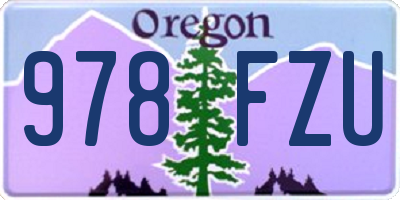 OR license plate 978FZU