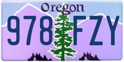 OR license plate 978FZY