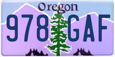 OR license plate 978GAF