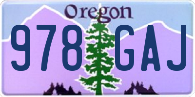 OR license plate 978GAJ