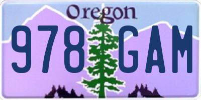 OR license plate 978GAM