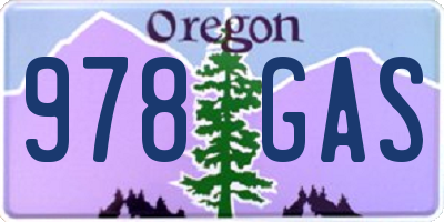 OR license plate 978GAS