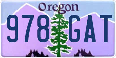 OR license plate 978GAT