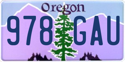 OR license plate 978GAU