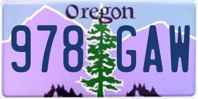 OR license plate 978GAW