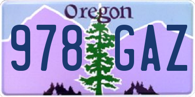 OR license plate 978GAZ