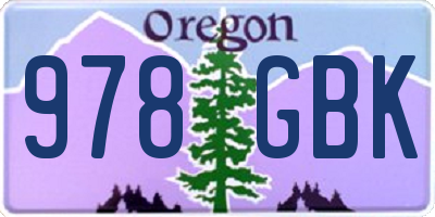 OR license plate 978GBK