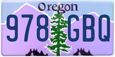 OR license plate 978GBQ