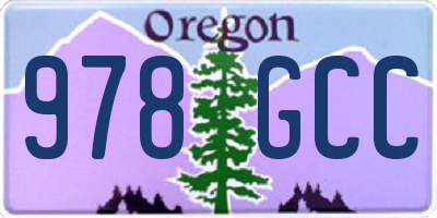 OR license plate 978GCC