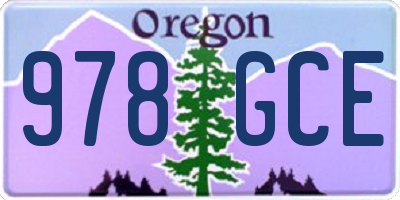 OR license plate 978GCE