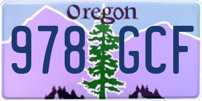 OR license plate 978GCF