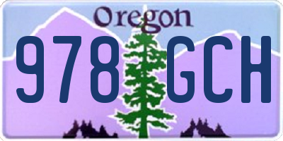 OR license plate 978GCH