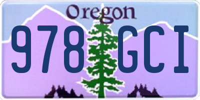 OR license plate 978GCI