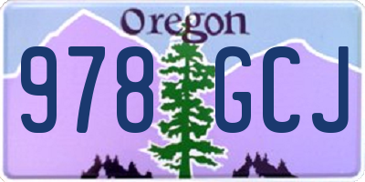 OR license plate 978GCJ