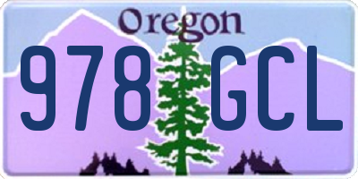 OR license plate 978GCL