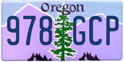 OR license plate 978GCP