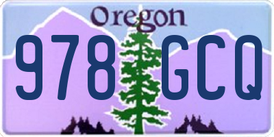 OR license plate 978GCQ