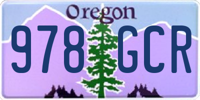 OR license plate 978GCR