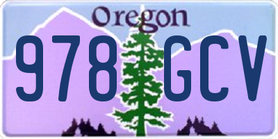 OR license plate 978GCV