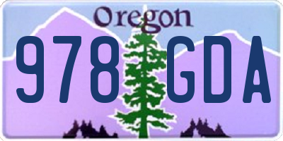OR license plate 978GDA