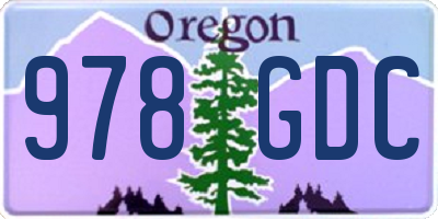 OR license plate 978GDC
