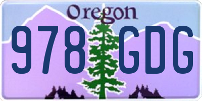 OR license plate 978GDG