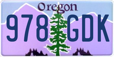 OR license plate 978GDK