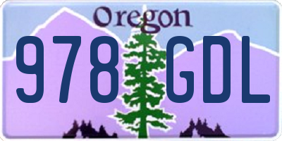 OR license plate 978GDL
