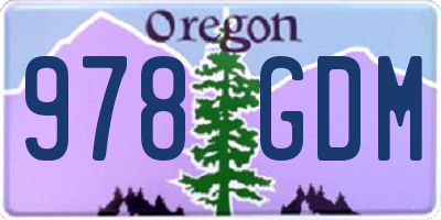 OR license plate 978GDM