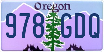 OR license plate 978GDQ