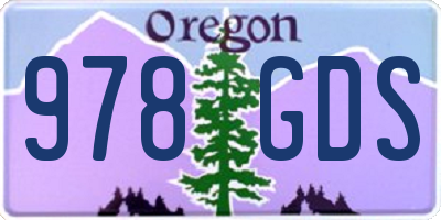 OR license plate 978GDS