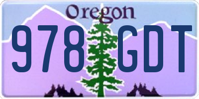 OR license plate 978GDT