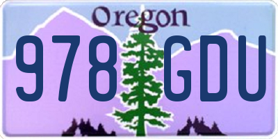 OR license plate 978GDU