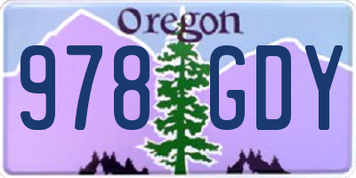 OR license plate 978GDY