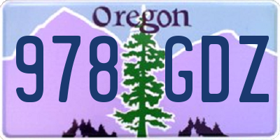 OR license plate 978GDZ