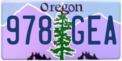 OR license plate 978GEA