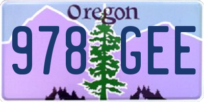 OR license plate 978GEE