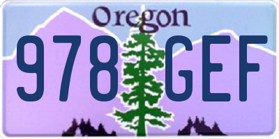 OR license plate 978GEF