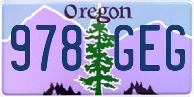 OR license plate 978GEG