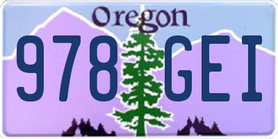 OR license plate 978GEI