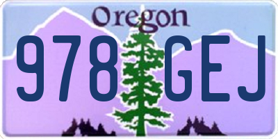 OR license plate 978GEJ