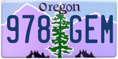 OR license plate 978GEM