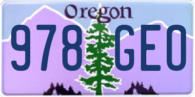 OR license plate 978GEO