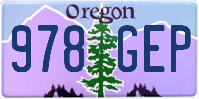 OR license plate 978GEP