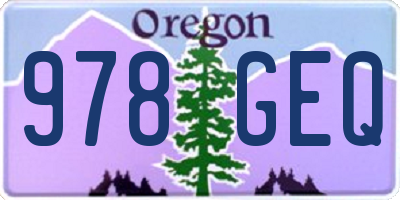 OR license plate 978GEQ