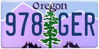 OR license plate 978GER