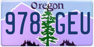 OR license plate 978GEU