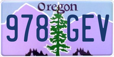 OR license plate 978GEV